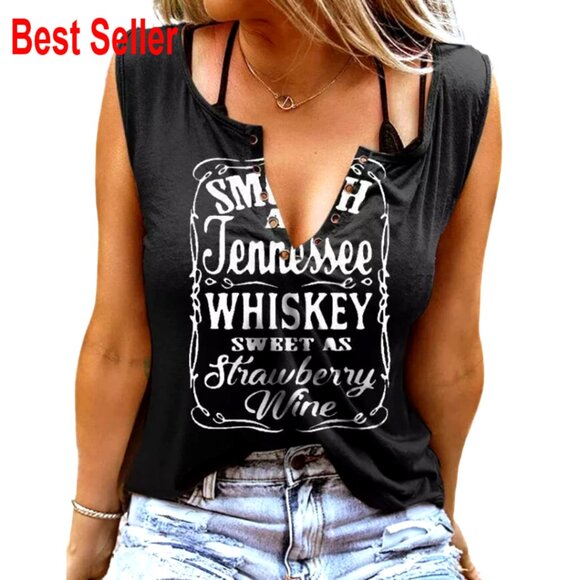 Tops - Vintage Graphic Tank Top, V-Neck, Cotton Blend, Loose Fit, Music Festival Tee